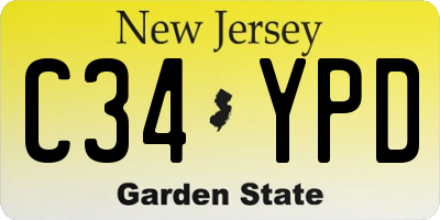 NJ license plate C34YPD