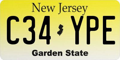 NJ license plate C34YPE