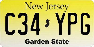 NJ license plate C34YPG