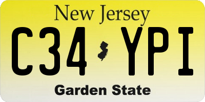 NJ license plate C34YPI