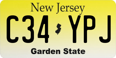 NJ license plate C34YPJ