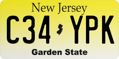 NJ license plate C34YPK