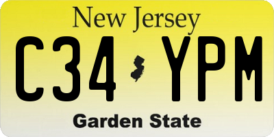 NJ license plate C34YPM
