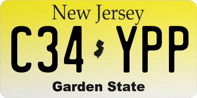NJ license plate C34YPP
