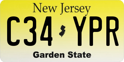 NJ license plate C34YPR