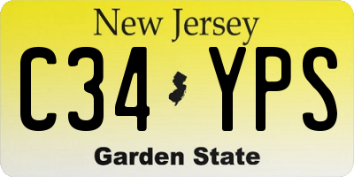 NJ license plate C34YPS