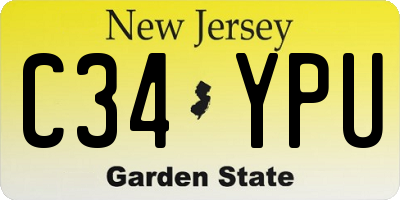 NJ license plate C34YPU