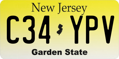 NJ license plate C34YPV
