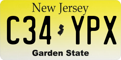 NJ license plate C34YPX