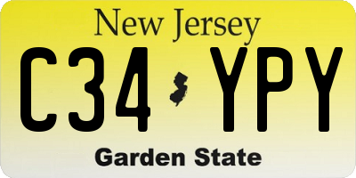NJ license plate C34YPY