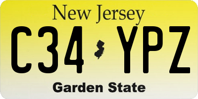 NJ license plate C34YPZ