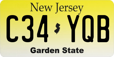 NJ license plate C34YQB