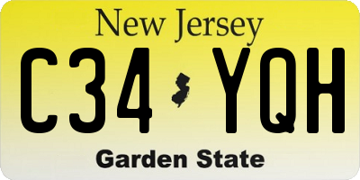 NJ license plate C34YQH