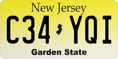 NJ license plate C34YQI