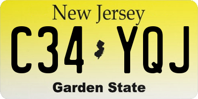 NJ license plate C34YQJ