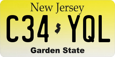 NJ license plate C34YQL