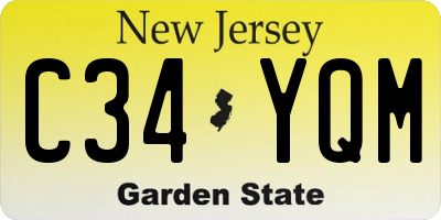 NJ license plate C34YQM