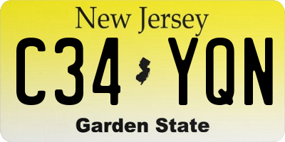 NJ license plate C34YQN