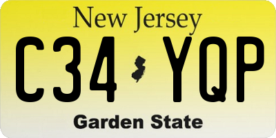 NJ license plate C34YQP