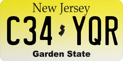 NJ license plate C34YQR
