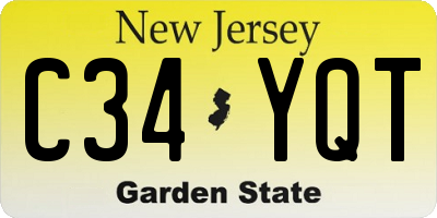 NJ license plate C34YQT