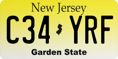 NJ license plate C34YRF