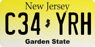 NJ license plate C34YRH