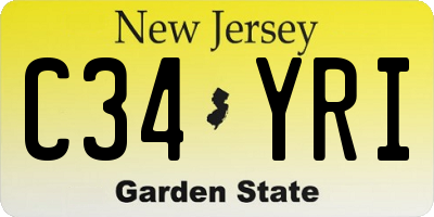 NJ license plate C34YRI