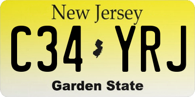 NJ license plate C34YRJ