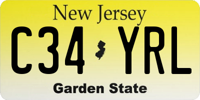 NJ license plate C34YRL