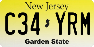 NJ license plate C34YRM