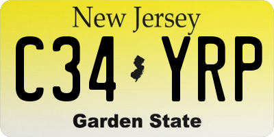 NJ license plate C34YRP