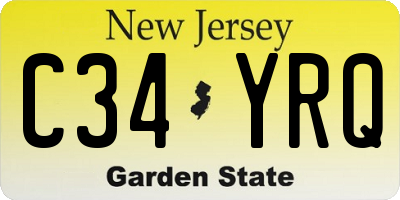 NJ license plate C34YRQ