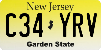 NJ license plate C34YRV