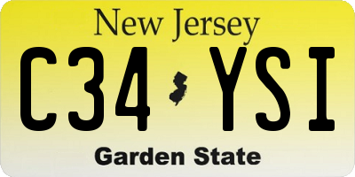 NJ license plate C34YSI