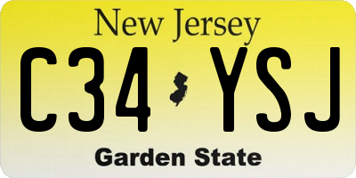 NJ license plate C34YSJ