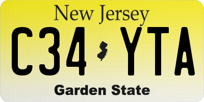 NJ license plate C34YTA