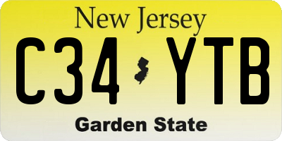NJ license plate C34YTB