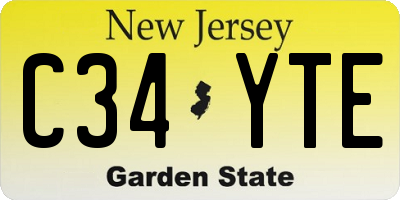 NJ license plate C34YTE