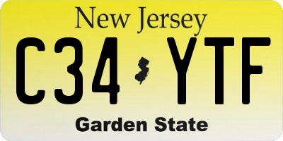 NJ license plate C34YTF