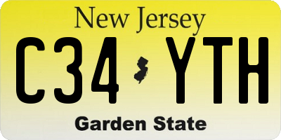 NJ license plate C34YTH