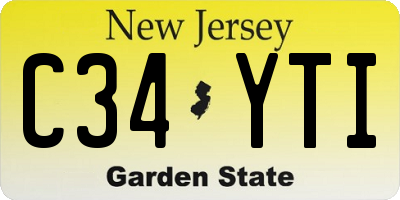 NJ license plate C34YTI
