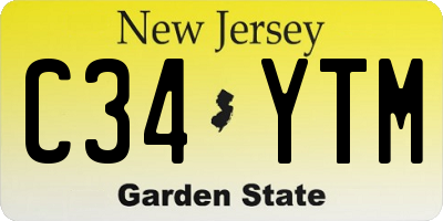 NJ license plate C34YTM