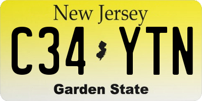NJ license plate C34YTN