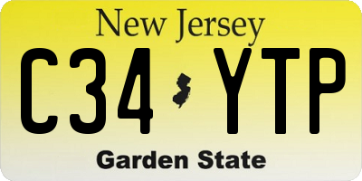 NJ license plate C34YTP