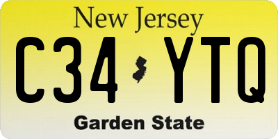 NJ license plate C34YTQ
