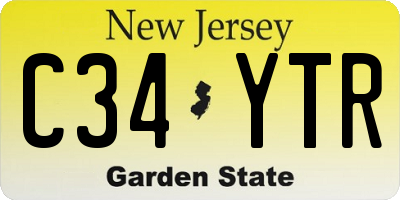 NJ license plate C34YTR