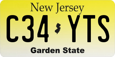 NJ license plate C34YTS