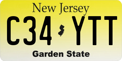NJ license plate C34YTT