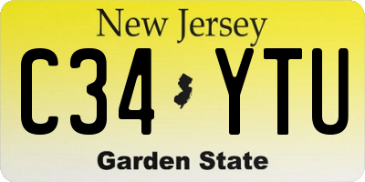 NJ license plate C34YTU